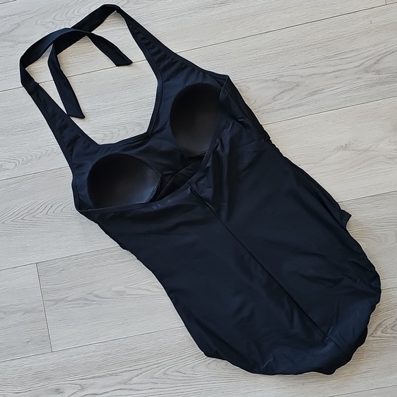 Speedo One Piece Halter Ruched Swimsuit, Size 16 - Picture 6 of 16